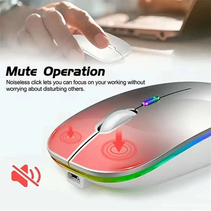 1pcs Wireless Mouse Dual Mode Mouse Rechargeable Mouse Comfortable Touch Ergonomic Design Gaming Mouse