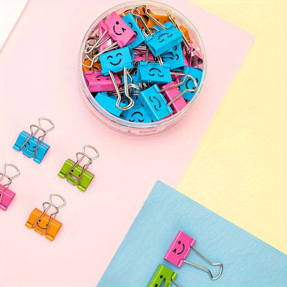 50-pack cartoon face binders (multiple colors available)