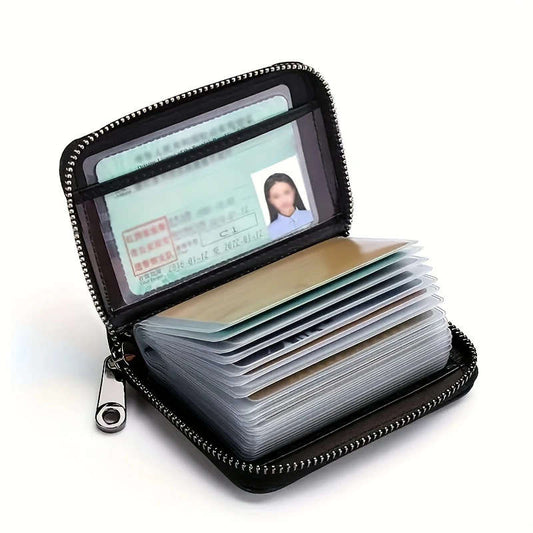 Faux leather card holder