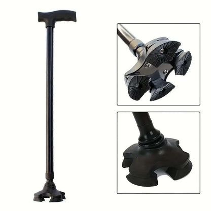 Aluminum adjustable telescopic height walking stick
