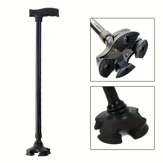 Aluminum adjustable telescopic height walking stick