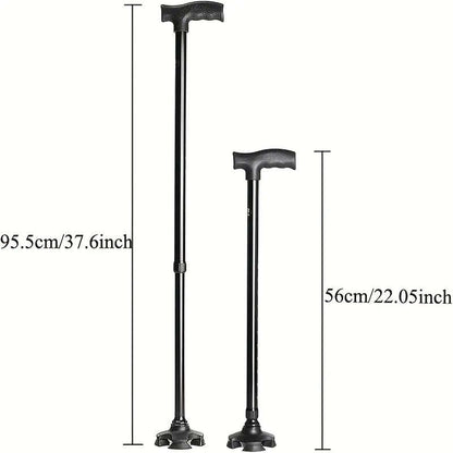 Aluminum adjustable telescopic height walking stick