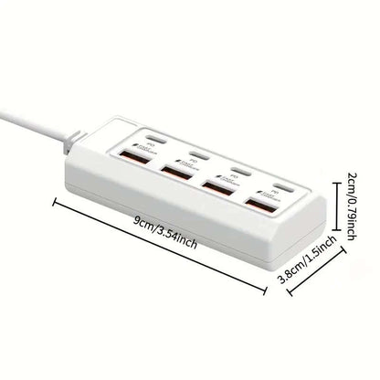 8-port USB to 4USB+4Type-C interface 25W hub