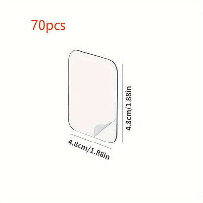 70pcs adhesive film hooks, strong adhesion, seamless, waterproof, easy to install, wall mount, home use