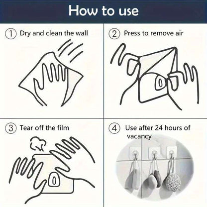 Heavy duty transparent adhesive hooks 24 pcs available, 9.98 KG super strong load bearing, no drilling required