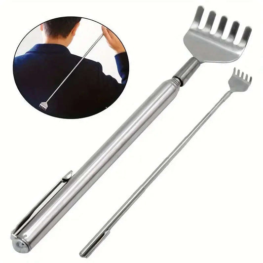 1 Piece Retractable Stainless Steel Back Scratcher - 20 Inch Portable Itch Relief Tool Durable and Non-Itchy