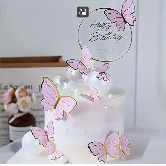 A set of cake decoration inserts with delicate gold rims