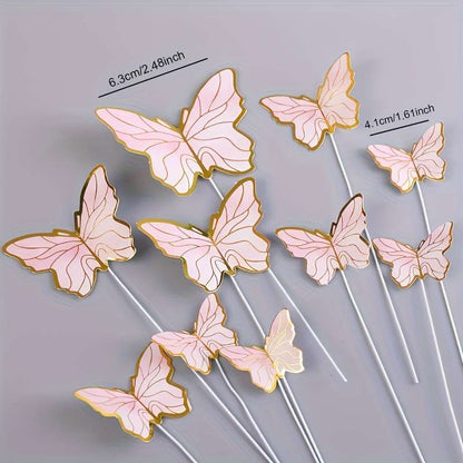 A set of cake decoration inserts with delicate gold rims