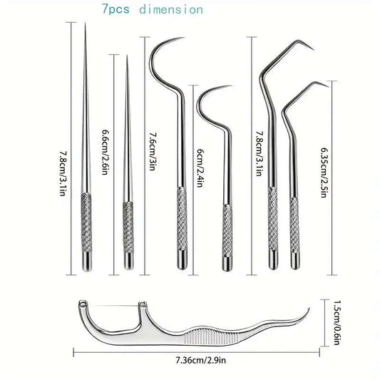 7-piece stainless steel toothpick set