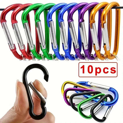 10 Pack Vitality Mini Carabiner Keychain Durable Aluminum Alloy Spring Hook Clip for Outdoor Cameras
