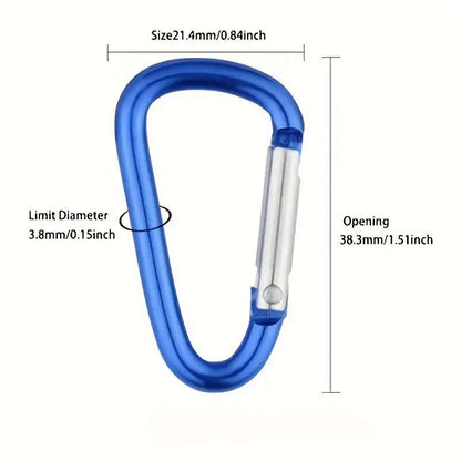 10 Pack Vitality Mini Carabiner Keychain Durable Aluminum Alloy Spring Hook Clip for Outdoor Cameras