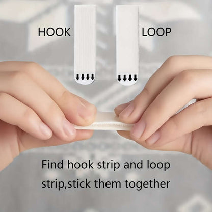 32-pack strong adhesive picture hanging strips with punch holes