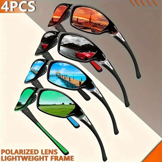 4-piece set of fashion polarized sports decorative glasses TAC polarized lenses multi-color Daz