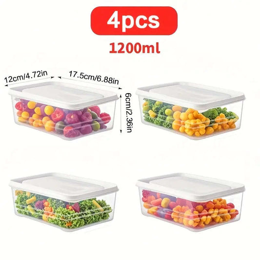 Set of 4 1200 ml refrigerator storage containers