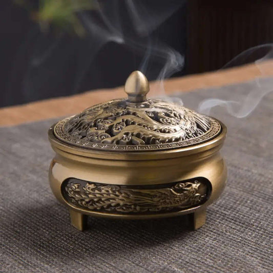 1 antique copper incense burner