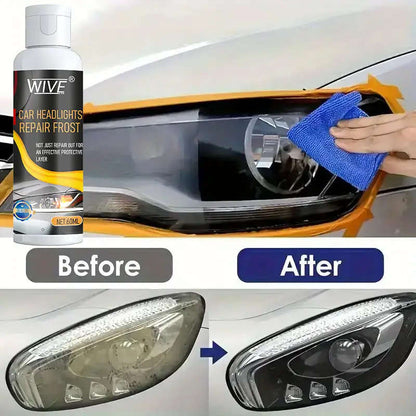 1-piece car headlight restoration kit, no need to polish, removes oxidation, enhances brightness, suitable for all models