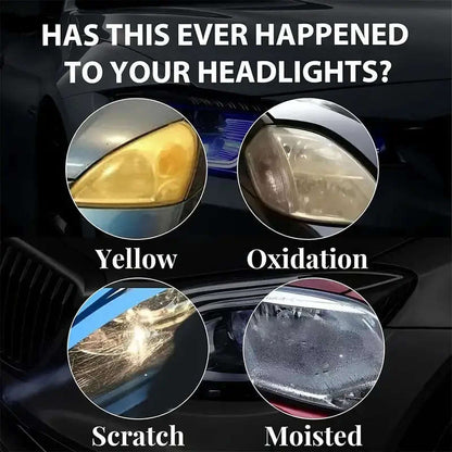 1-piece car headlight restoration kit, no need to polish, removes oxidation, enhances brightness, suitable for all models