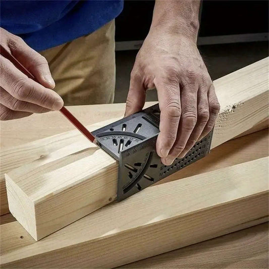 Woodworking Precision Linear Measurement Tool 3D Angle Ruler 45-90 Degree Marking Guide Durable