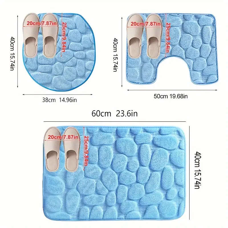 3pc bathroom mat set