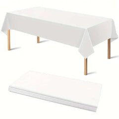 White rectangular disposable tablecloth