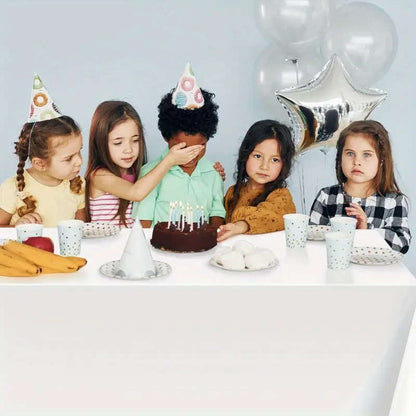 White rectangular disposable tablecloth