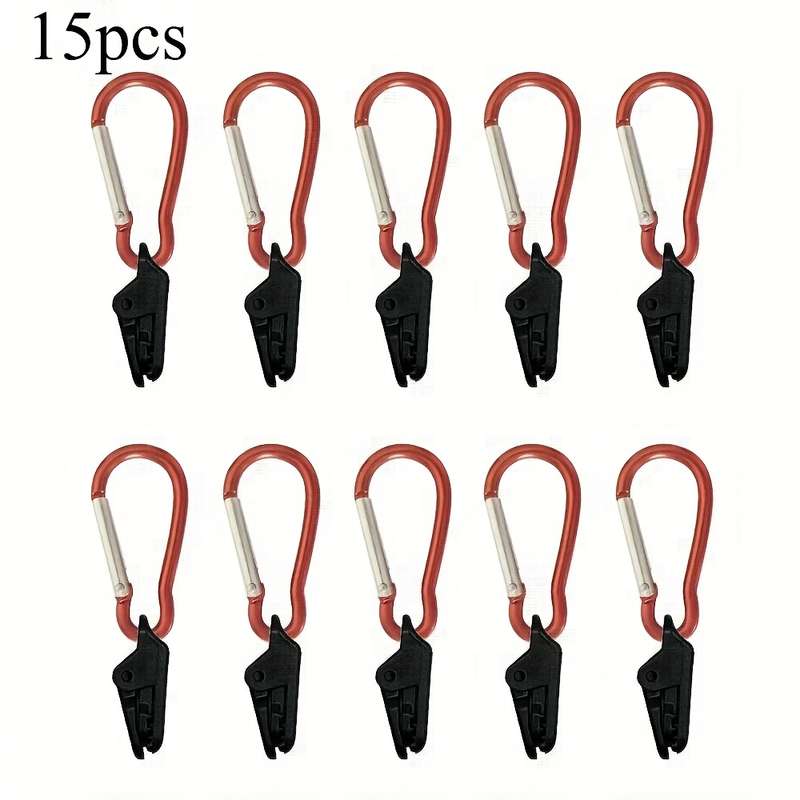 15 durable stainless steel wind clips with carabiner