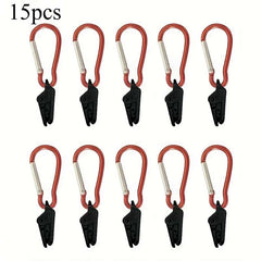 15 durable stainless steel wind clips with carabiner