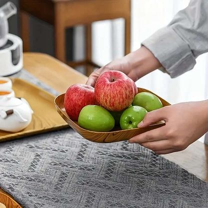 10-piece imitation wood plastic snack tray