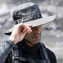Men's wide brim outdoor hiking hat