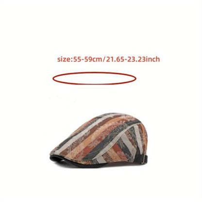 1pcs Fashion Striped Beret Hat for Men and Women Lightweight Non-Stretch Hand Washable Polyester Painter Hat