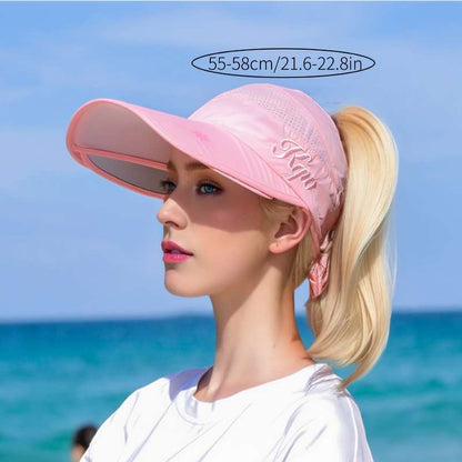 1pcs Women's Adjustable Visor Baseball Cap UPF Sun Protection Breathable Mesh Back Wide Brim