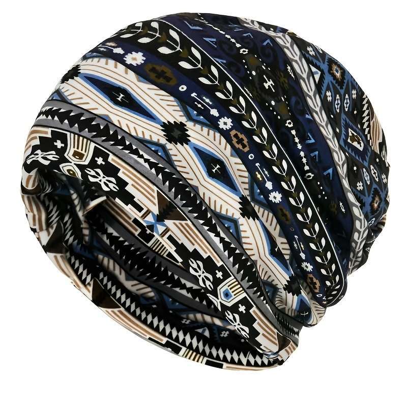 Printed beanie hat