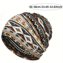 Printed beanie hat