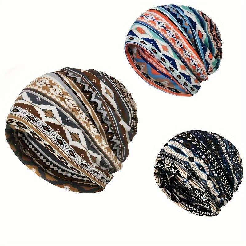 Printed beanie hat