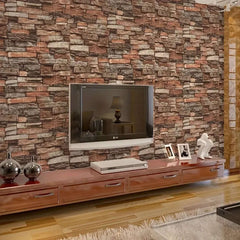 50 pieces of brick pattern self-adhesive 3D wall stickers