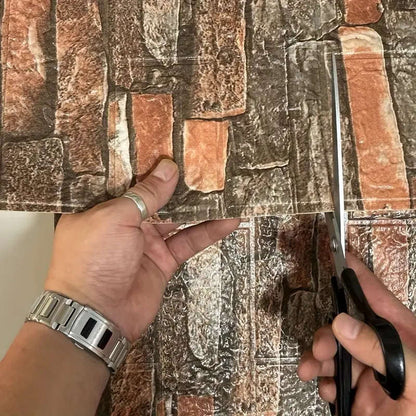 50 pieces of brick pattern self-adhesive 3D wall stickers