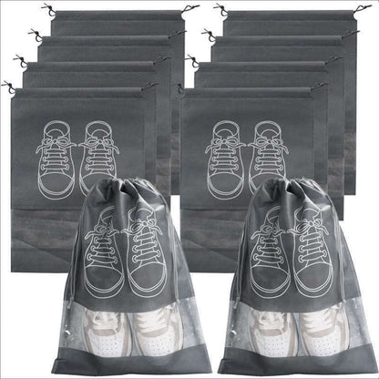 5 dustproof shoe bags with drawstrings