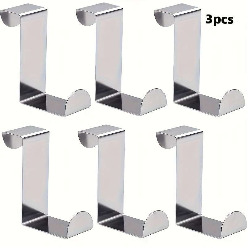 3 stainless steel door hooks