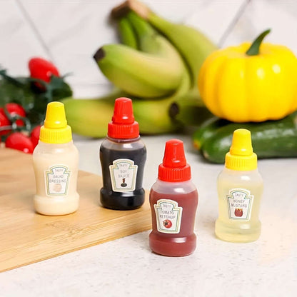 4 portable mini ketchup bottles