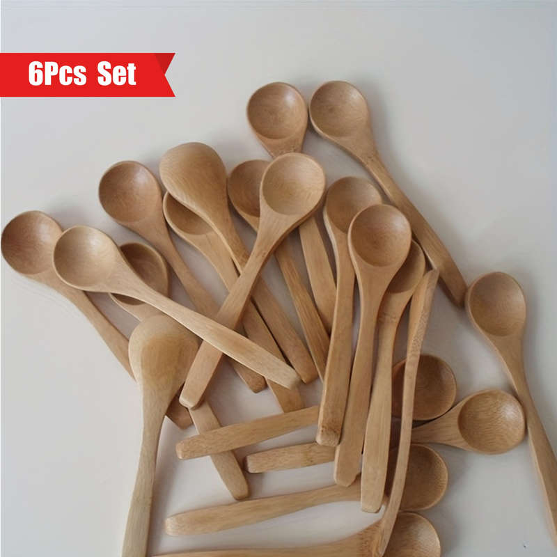 Set of 6 bamboo spoons