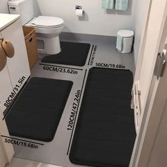 Geometric Knit Bathroom Rug Three-Piece Set