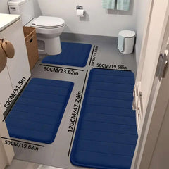 Geometric Knit Bathroom Rug Three-Piece Set