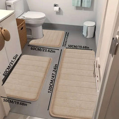 Geometric Knit Bathroom Rug Three-Piece Set