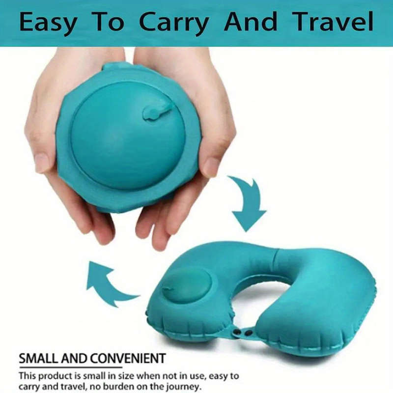 Portable U-shaped inflatable neck support