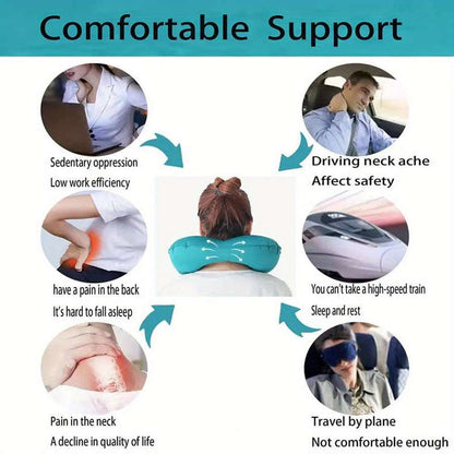 Portable U-shaped inflatable neck support