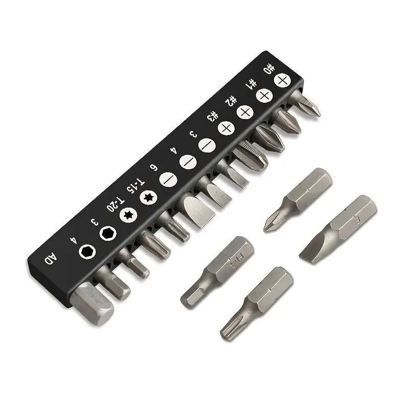 12/33-Piece 1/4" Mini Ratchet Offset Screwdriver Bit Set - A variety of hex, Phillips, slotted, and Torx bits make repairs a breeze!