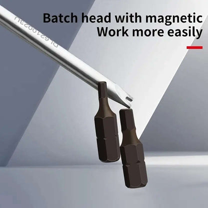 12/33-Piece 1/4" Mini Ratchet Offset Screwdriver Bit Set - A variety of hex, Phillips, slotted, and Torx bits make repairs a breeze!