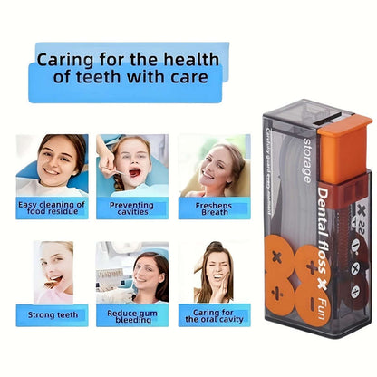 Automatic dental floss dispenser, portable toothpick holder with 10 refillable dental floss bottles