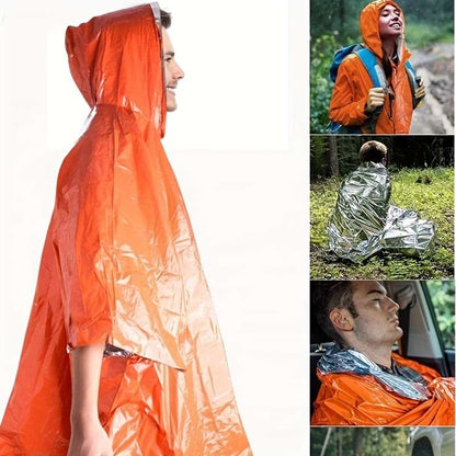 Emergency survival raincoat