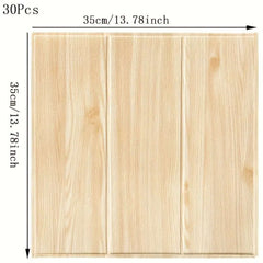 30 washable and reusable self-adhesive wood grain wall stickers